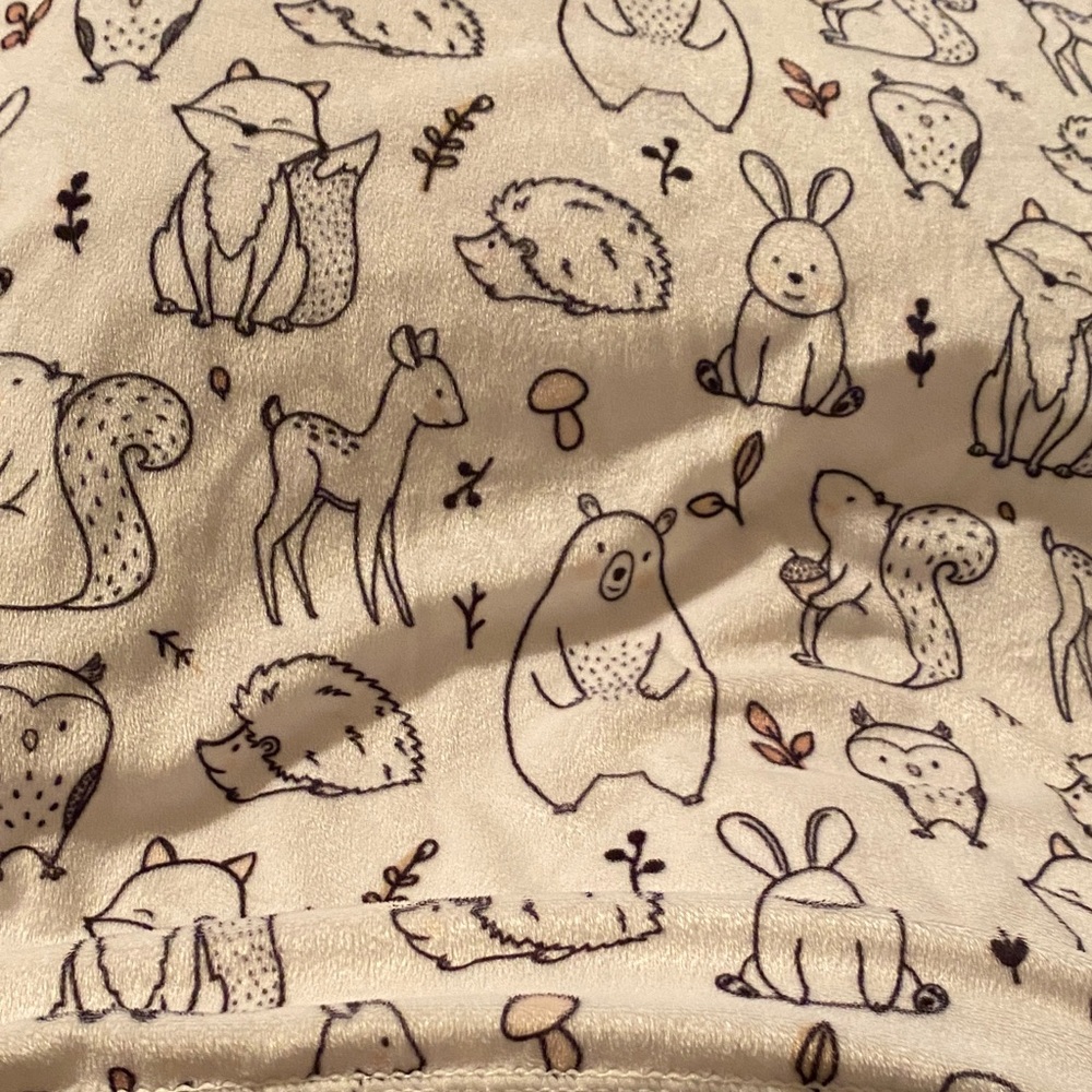 Adorable Cream Animal Print baby Blanket